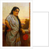 A Lady Holding a Fan by Varma Ravi