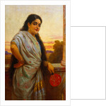 A Lady Holding a Fan by Varma Ravi