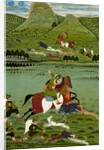 Raja Jawan Singh of Udaipur hunting wild boars. Udaipur, India, 1835 by Unknown
