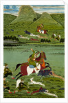 Raja Jawan Singh of Udaipur hunting wild boars. Udaipur, India, 1835 by Unknown