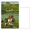 Raja Jawan Singh of Udaipur hunting wild boars. Udaipur, India, 1835 by Unknown