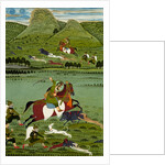 Raja Jawan Singh of Udaipur hunting wild boars. Udaipur, India, 1835 by Unknown