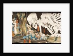 The Witch Takiyashi calling up a monstrous skeleton-spectre to frighten Mitsukuni by Utagawa Kuniyoshi