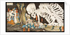 The Witch Takiyashi calling up a monstrous skeleton-spectre to frighten Mitsukuni by Utagawa Kuniyoshi