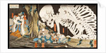The Witch Takiyashi calling up a monstrous skeleton-spectre to frighten Mitsukuni by Utagawa Kuniyoshi