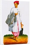 Bearer carrying his master's riding clothes by Unknown