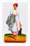 Bearer carrying his master's riding clothes by Unknown