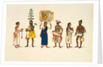 Three religious medicant couples by Unknown