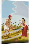 A weaver and his wife, Delhi Company School by Delhi Company School