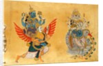 Brahma and Sarasvati on the cosmic goose and Vishnu and Lakshmi on Garvola by Unknown