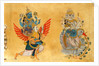 Brahma and Sarasvati on the cosmic goose and Vishnu and Lakshmi on Garvola by Unknown