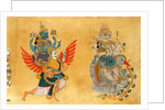 Brahma and Sarasvati on the cosmic goose and Vishnu and Lakshmi on Garvola by Unknown