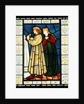 Stained glass panel depicting a scene from King Rene's honeymoon by Edward Coley Burne Jones