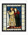 Stained glass panel depicting a scene from King Rene's honeymoon by Edward Coley Burne Jones
