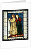 Stained glass panel depicting a scene from King Rene's honeymoon by Edward Coley Burne Jones