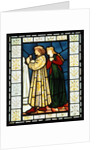 Stained glass panel depicting a scene from King Rene's honeymoon by Edward Coley Burne Jones