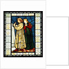Stained glass panel depicting a scene from King Rene's honeymoon by Edward Coley Burne Jones
