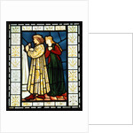 Stained glass panel depicting a scene from King Rene's honeymoon by Edward Coley Burne Jones