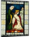 Stained glass panel depicting a scene from King Rene's honeymoon by Edward Coley Burne Jones