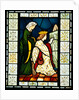 Stained glass panel depicting a scene from King Rene's honeymoon by Edward Coley Burne Jones