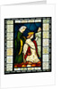 Stained glass panel depicting a scene from King Rene's honeymoon by Edward Coley Burne Jones