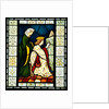 Stained glass panel depicting a scene from King Rene's honeymoon by Edward Coley Burne Jones