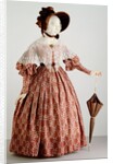 Victorian dress with shamrock pattern. England, 19th century by Unknown