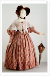 Victorian dress with shamrock pattern. England, 19th century by Unknown
