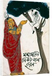 Hanuman obtains Mandodari's weapon. Calcutta, India, late 19th century by Unknown