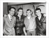 Eddie Cochran (2nd left) with John Barry, Adam Faith and Gene Vincent by Harry Hammond