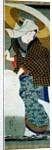 A Beauty and a Snowman by Utagawa Kuniyoshi