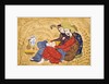 Lovers embracing and drinking wine by Afzal al-husaini