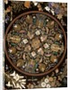 Detail of top table with floral design inlay by J. Randall