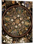 Detail of top table with floral design inlay by J. Randall