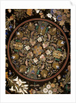 Detail of top table with floral design inlay by J. Randall