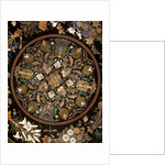 Detail of top table with floral design inlay by J. Randall