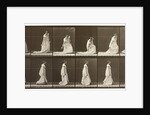 Woman picking up the hem of her dress by Eadweard Muybridge