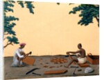 Carpenters making crates for the opium balls by Shiva Lal