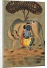 Krishna milking a cow by Unknown