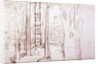 Sketch of a woodland or forest scene by Samuel Palmer