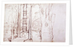 Sketch of a woodland or forest scene by Samuel Palmer