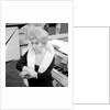 Marion Ryan, 1950s British pop singer, seated by a piano by Harry Hammond