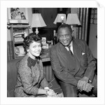 Paul Robeson with Eve Boswell in the Palladium dressing room by Harry Hammond