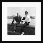Cliff Richard with unknown man by the Thames at Chelsea by Harry Hammond