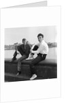 Cliff Richard with unknown man by the Thames at Chelsea by Harry Hammond