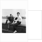 Cliff Richard with unknown man by the Thames at Chelsea by Harry Hammond
