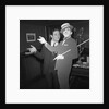 Anthony Newley with cardboard cut-out of himself by Harry Hammond
