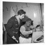 Sister Rosetta Tharp with unknown man in her dressing room by Harry Hammond