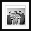 Bing Crosby at recording session at Decca Studios by Harry Hammond