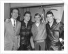 Eddie Cochran (2nd left) with John Barry, Adam Faith and Gene Vincent by Harry Hammond